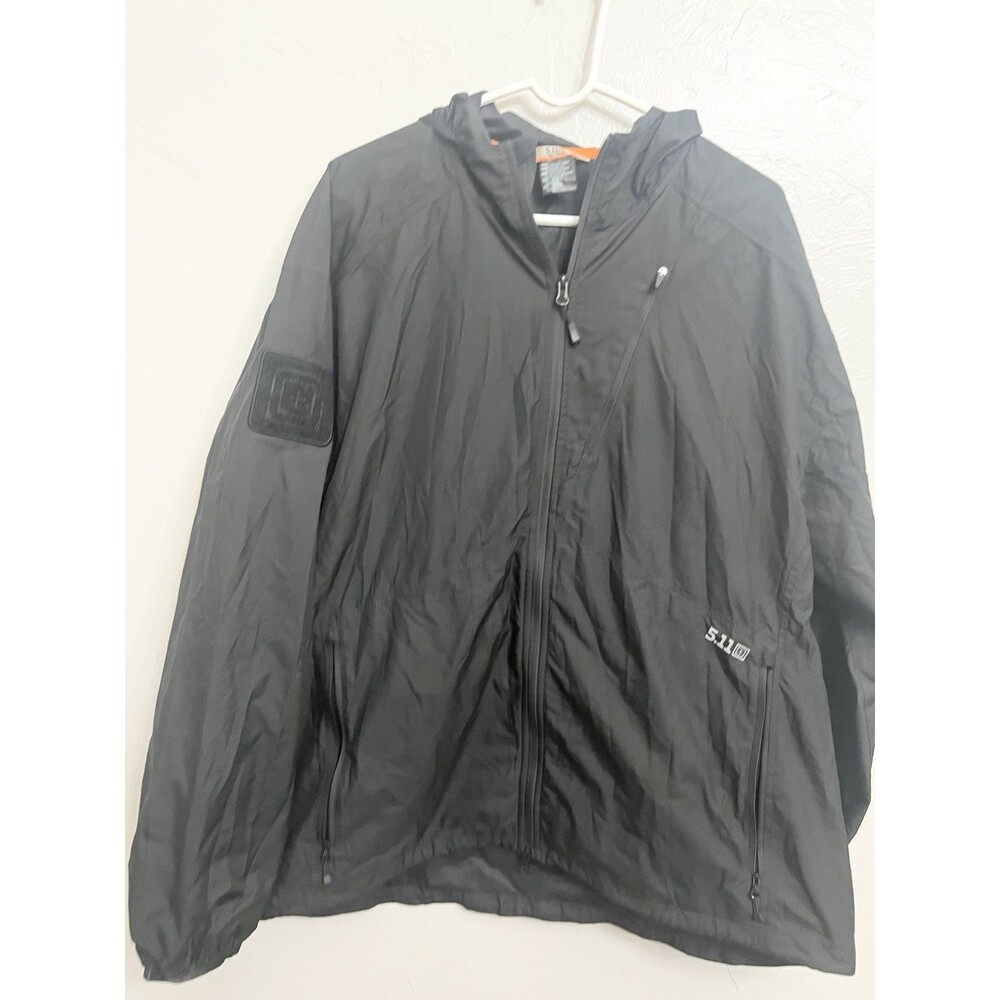 5.11 Tactical Cascadia Windbreaker Mens Size XXL  Hooded Jacket Packable Black